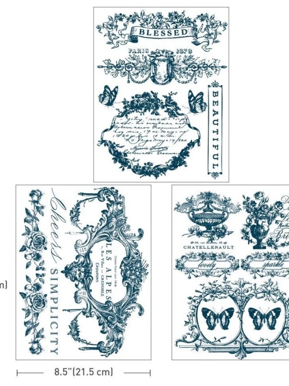 Middy Transfers Vintage Labels I - Blue